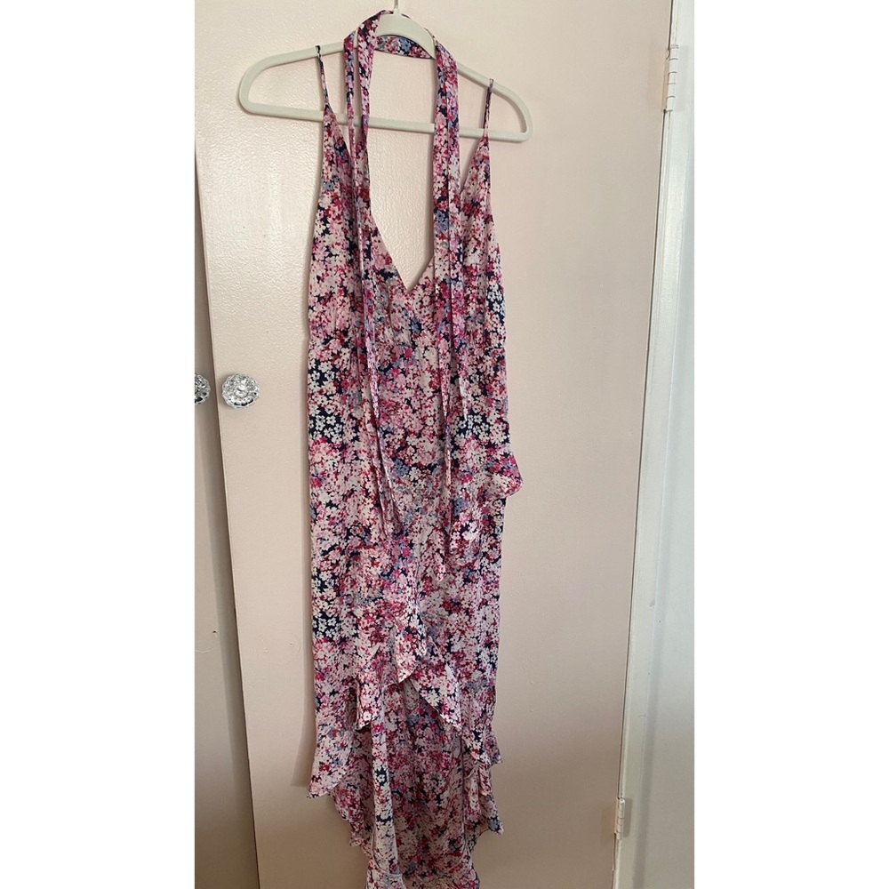 High low floral wrap dress